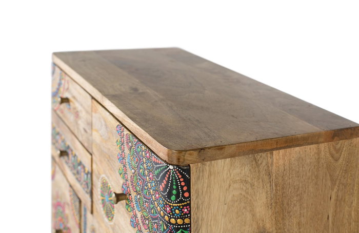 GINER Y COLOMER Cómoda de 11 cajones en madera de mango multicolor
